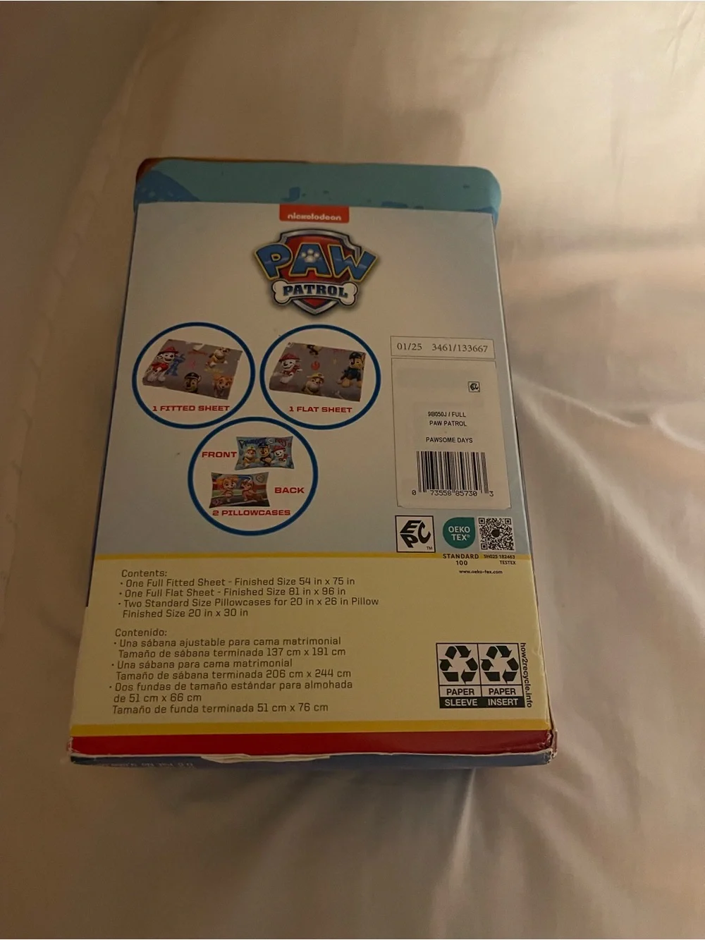 Paw Patrol Kids 4-Piece Full Sheet Set - Gray and Blue